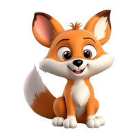 AI generated 3d render fox isolated on transparent background png