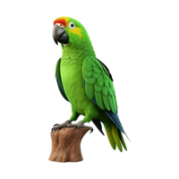 ai generado guacamayo loro en un rama aislado en transparente antecedentes png