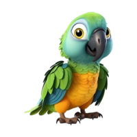 AI generated Macaw parrot on a branch isolated on transparent background png psd