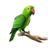 AI generated Macaw parrot on a branch isolated on transparent background png