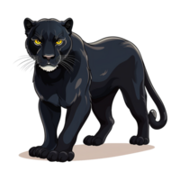 ai generiert schwarz Panther isoliert auf transparent Hintergrund png