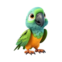 AI generated Macaw parrot on a branch isolated on transparent background png