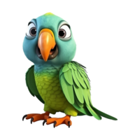 AI generated Macaw parrot on a branch isolated on transparent background png