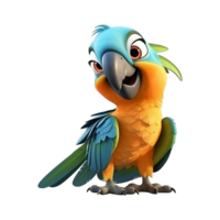 AI generated Macaw parrot on a branch isolated on transparent background png