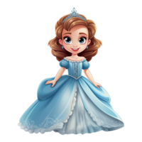 AI generated Cute princess cartoon isolated on transparent background png