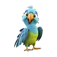 AI generated Macaw parrot on a branch isolated on transparent background png psd