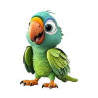 AI generated Macaw parrot on a branch isolated on transparent background png psd