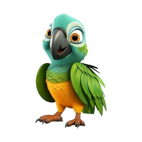 AI generated Macaw parrot on a branch isolated on transparent background png