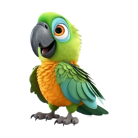 AI generated Macaw parrot on a branch isolated on transparent background png