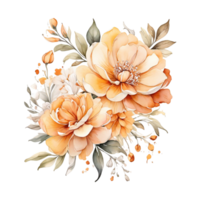 AI generated Watercolor Floral Flower Design, Watercolor Flower Arrangements Floral, Watercolor Flower Design, Flower Sublimation Floral Clipart, Wedding Decoration png