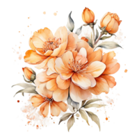 AI generated Watercolor Floral Flower Design, Watercolor Flower Arrangements Floral, Watercolor Flower Design, Flower Sublimation Floral Clipart, Wedding Decoration png