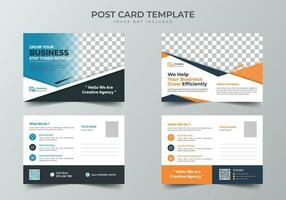 company business promotion postcard template design vector