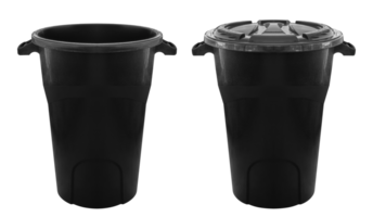 Black rubbish bin png