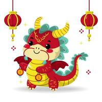 Cute Dragon Vector Illustration Special Chinese New Year