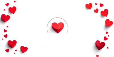 AI generated Red heart frame on transparent background. Red heart frame on transparent background. Generative AI. png