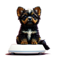 AI generated Close-up cute dog sitting on transparent background.Generative AI. png