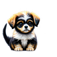 ai gerado fechar-se fofa cachorro sentado em transparente background.generative ai. png