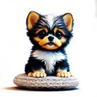 AI generated Close-up cute dog sitting on transparent background.Generative AI. png