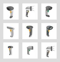 Barcode Scanner illustration Illustration Vector Clip Art Collection Design. barcode machine, technology machine, sticker Scanner. Barcode Scanner isolated,  product,bar scanning Machine collection