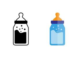 mejor conjunto de bebé alimentación botella vector ilustración acortar Arte recopilación. Leche botella para niño vector. bebé alimentación botella, salud gráfico el plastico botella, edredón 3d contorno realista, bebé leche.