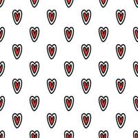 MoRed hearts seamless pattern. Doodle style vector