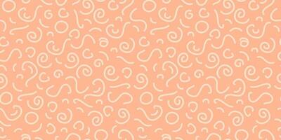 Abstract seamless pattern. Various geometric shapes by hand. Vector Peach color background for wallpaper, wrapping paper, textile, scrapbooking.