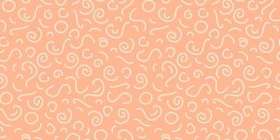 Abstract seamless pattern. Various geometric shapes by hand. Vector Peach color background for wallpaper, wrapping paper, textile, scrapbooking.