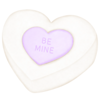 Romantic watercolor valentine marshmallow heart shaped clipart.Be mine valentine. png