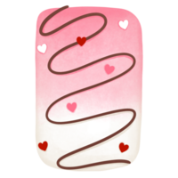 acquerello rosa San Valentino marshmallow clipart con cuori e mano.di.cioccolato dipinto San Valentino dolce clipart. png