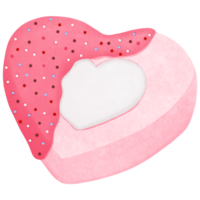 romantico acquerello San Valentino marshmallow cuore sagomato con fragola marmellata clipart.valentine dolce clipart. png