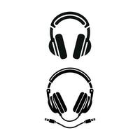 Set of headphones vector silhouette