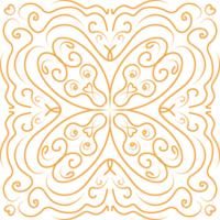 Orange Doodle Floral Pattern png