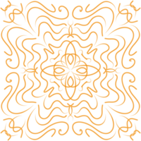 Orange griffonnage floral modèle png