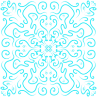 Cyan Doodle Floral Pattern png