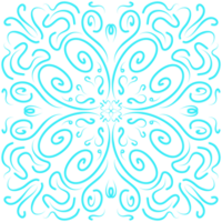 Cyan Doodle Floral Pattern png