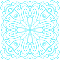 cyan griffonnage floral modèle png