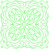 Green Doodle Floral Pattern png