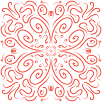 Red Doodle Floral Pattern png
