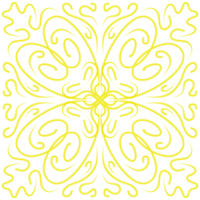 Jaune griffonnage floral modèle png