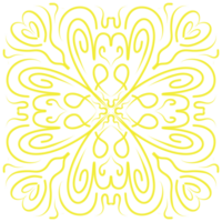 Yellow Doodle Floral Pattern png