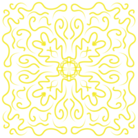 Yellow Doodle Floral Pattern png