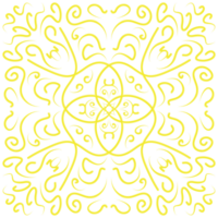 Yellow Doodle Floral Pattern png