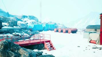 Visão do abandonado polar estação video