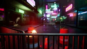 glowing neon signs add charm and character to the streets of Asian city video