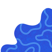 Blue Wavy Corner Shape png