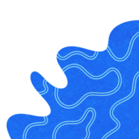 Blue Wavy Corner Shape png