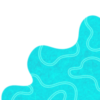 Cyan Wavy Corner Shape png