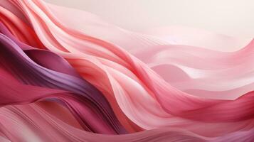 Silk flying cloth, pink satin fabric waving. Design for International Women's Day, breast cancer awareness, Mother's day, Valentine's Day. Concept design for ad, social media, flyer. Generative AI photo