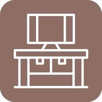 icono de vector de mesa de computadora