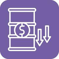 Oil Price Decrease Vector Icon